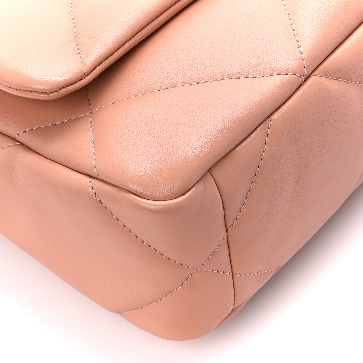Lambskin Quilted Medium Chanel 19 Flap Beige