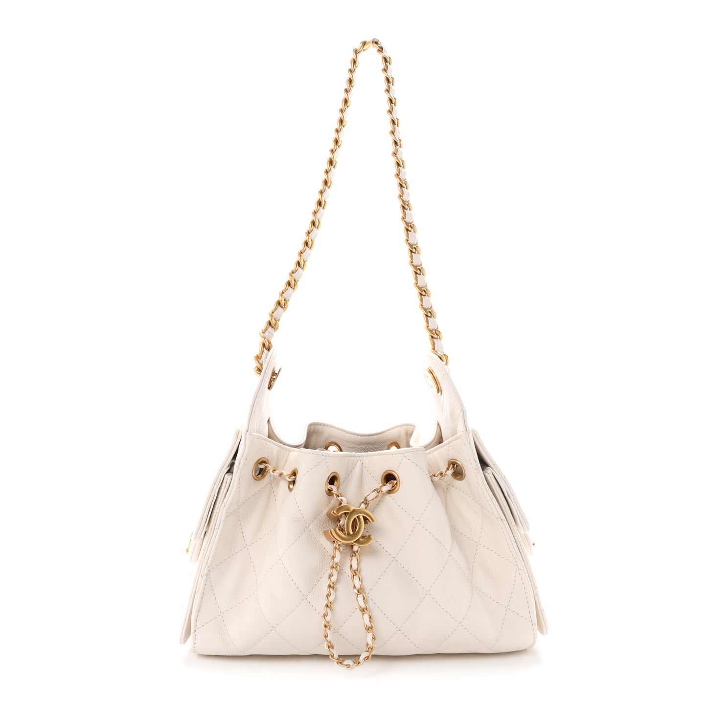 Caviar Quilted Mini Chanel 25 Handbag White
