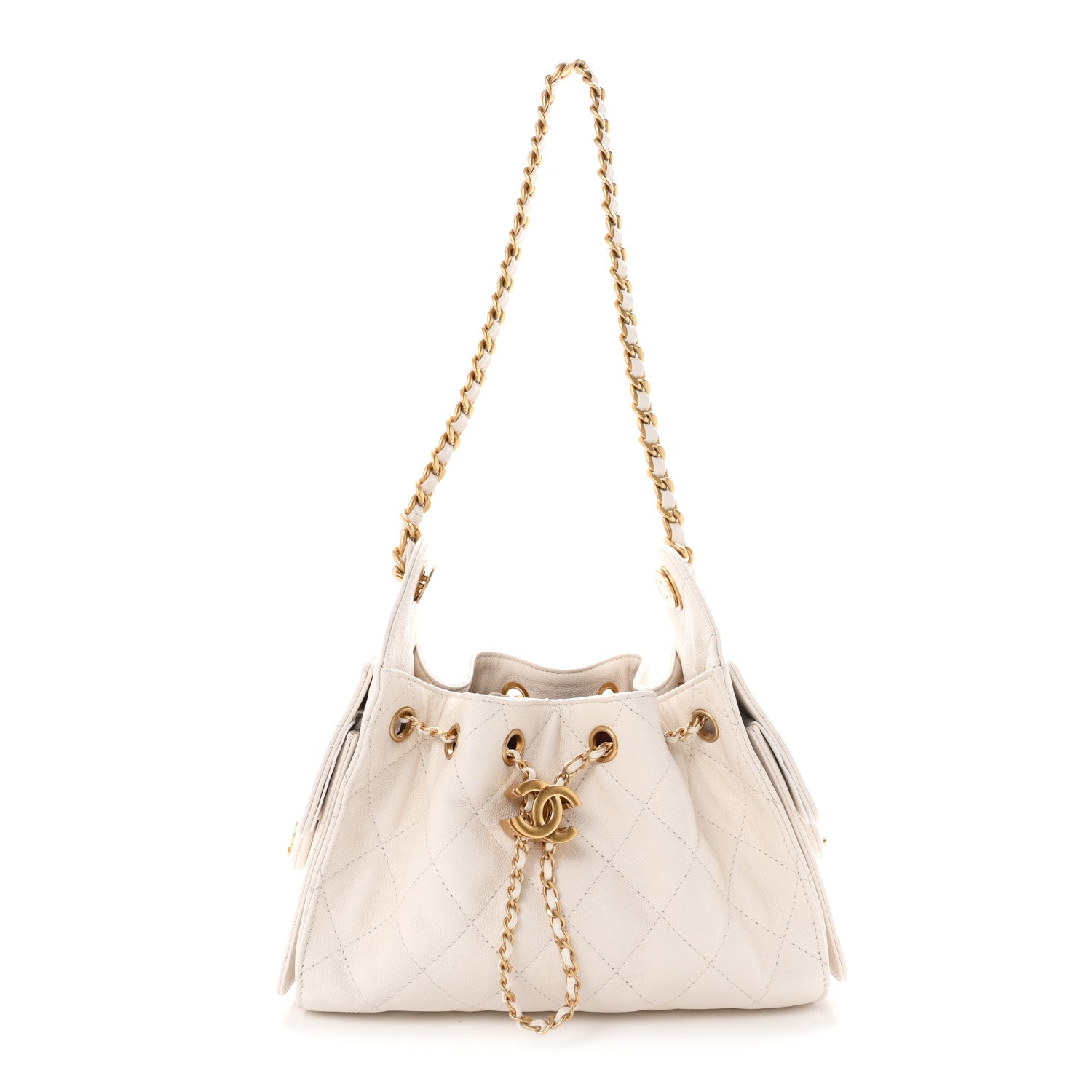 Chanel Caviar Quilted Mini Chanel 25 Handbag White 1 of 11