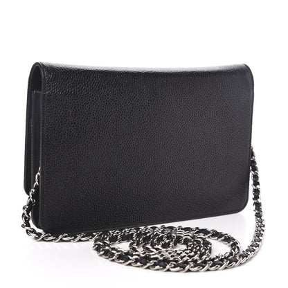 Chanel Caviar Timeless CC Wallet On Chain WOC Black 3 of 15
