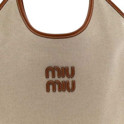 Miu Miu Canvas Ivy Beige Brandy 7 of 9