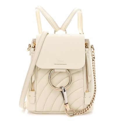 Chloe Calfskin Quilted Mini Faye Backpack Natural White 1 of 11