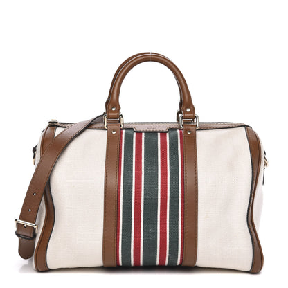 Gucci Canvas Vintage Web Medium Boston Off White 1 of 16