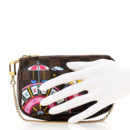 Louis Vuitton Damier Ebene 2020 Christmas Animation Big Wheel Mini Pochette Accessories Rose Ballerine 2 of 8