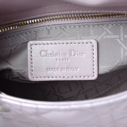 Christian Dior Metallic Lambskin Cannage Mini Lady Dior Lotus 6 of 11