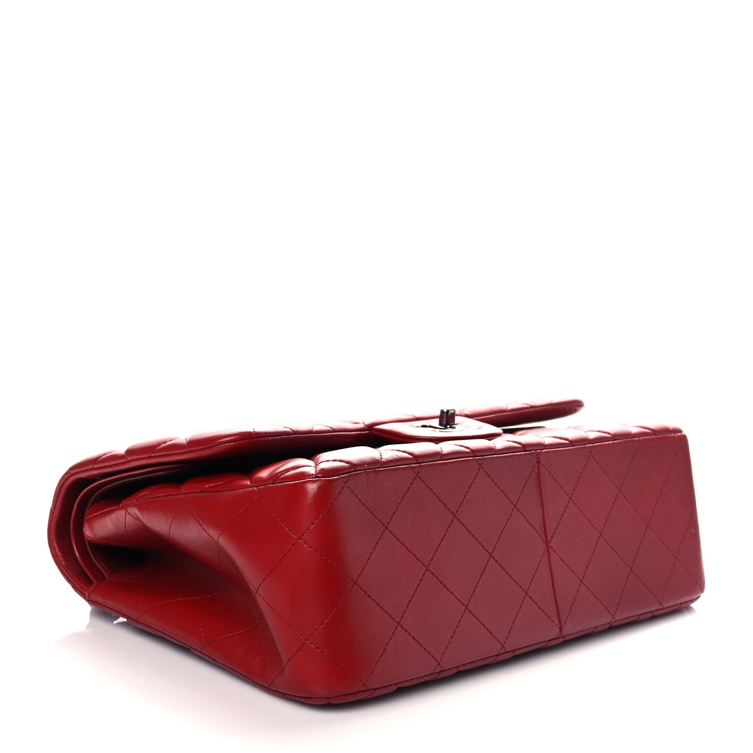 Chanel Lambskin Quilted Jumbo Double Flap Red 4 of 10