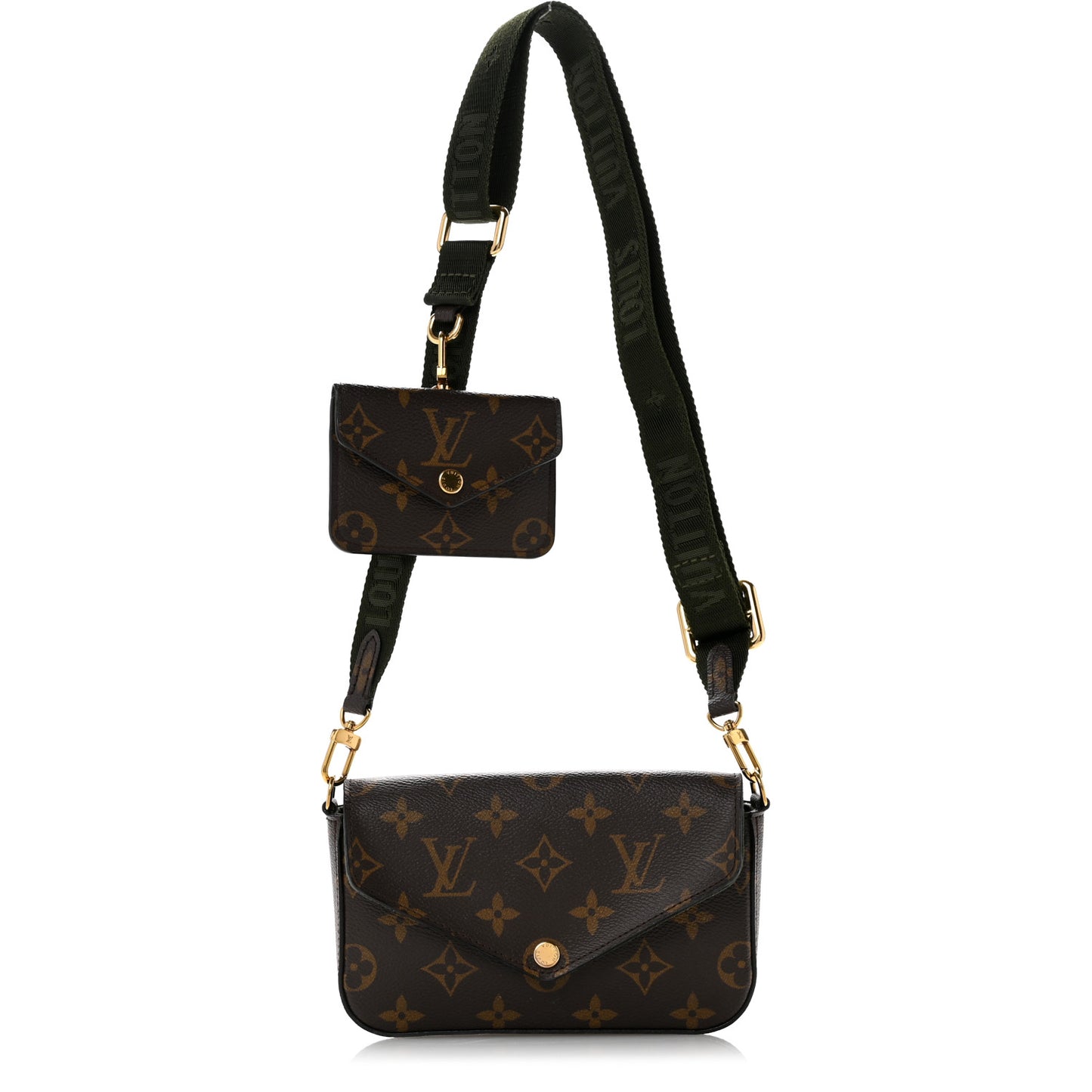 Monogram Felicie Strap & Go Kaki