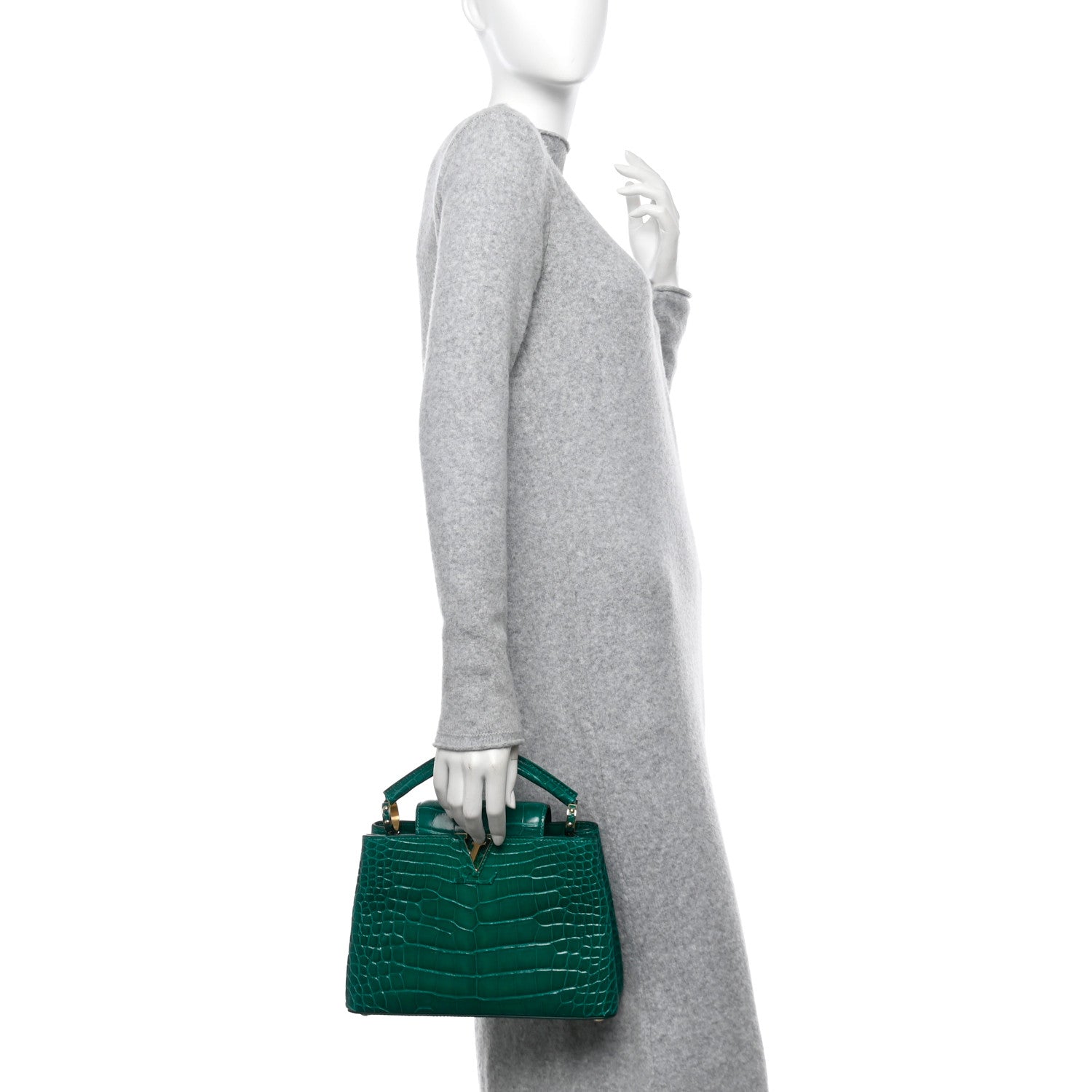 Louis Vuitton Alligator Capucines BB Emeraude 2 of 10
