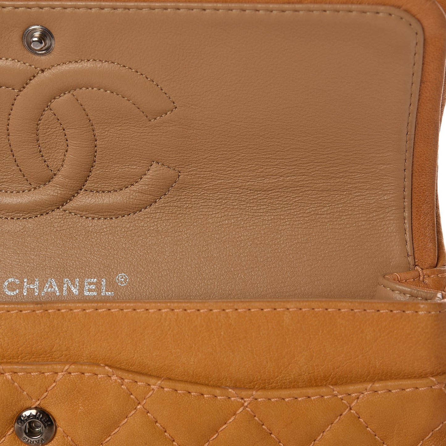 Glazed Lambskin Quilted Medium Bijoux Chain Double Flap Mango