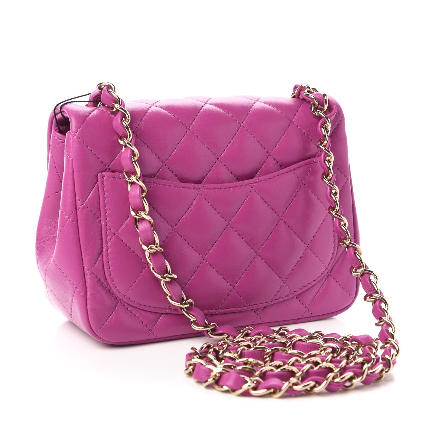 Lambskin Quilted Mini Square Flap Purple
