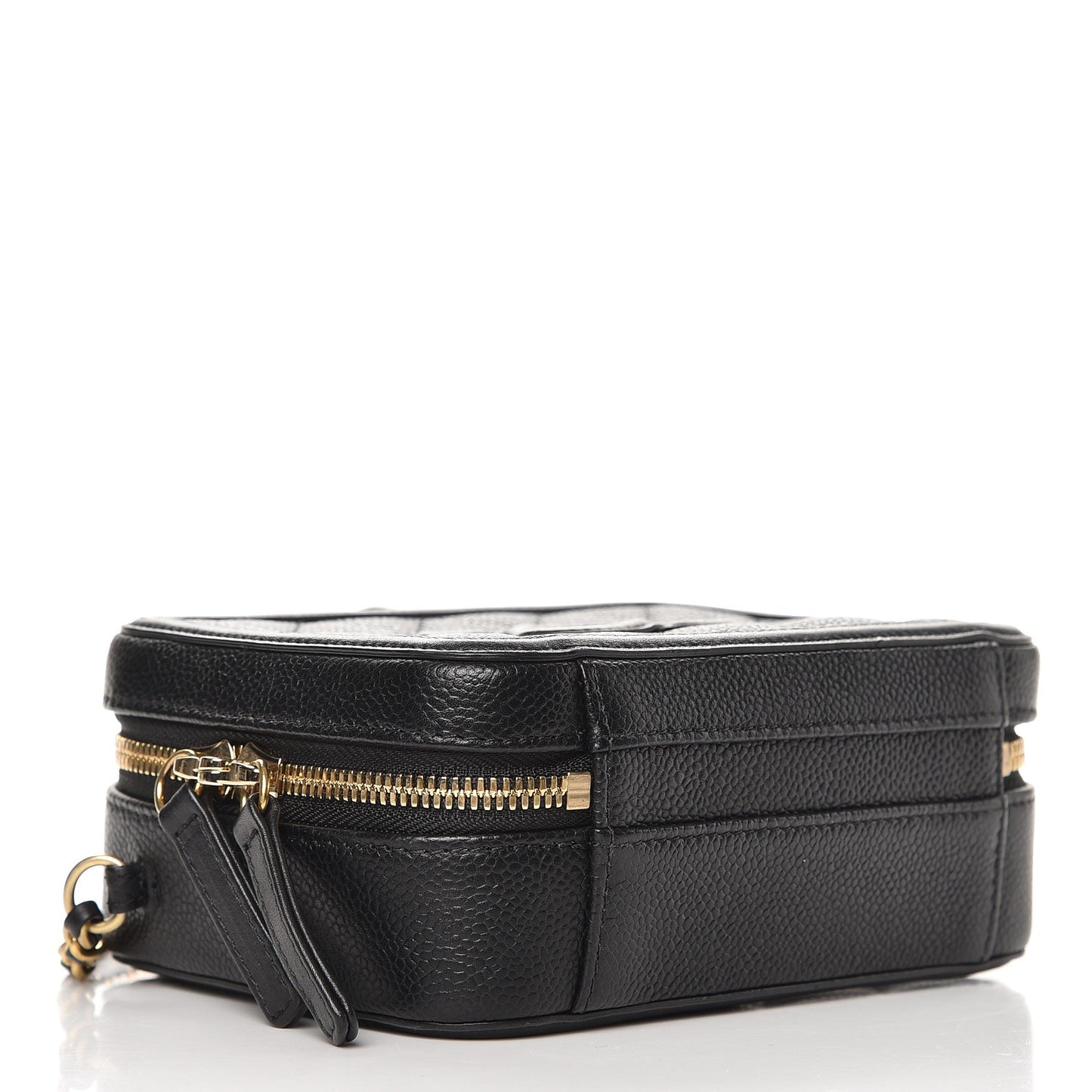 Caviar Quilted Small CC Filigree Vanity Case Black
