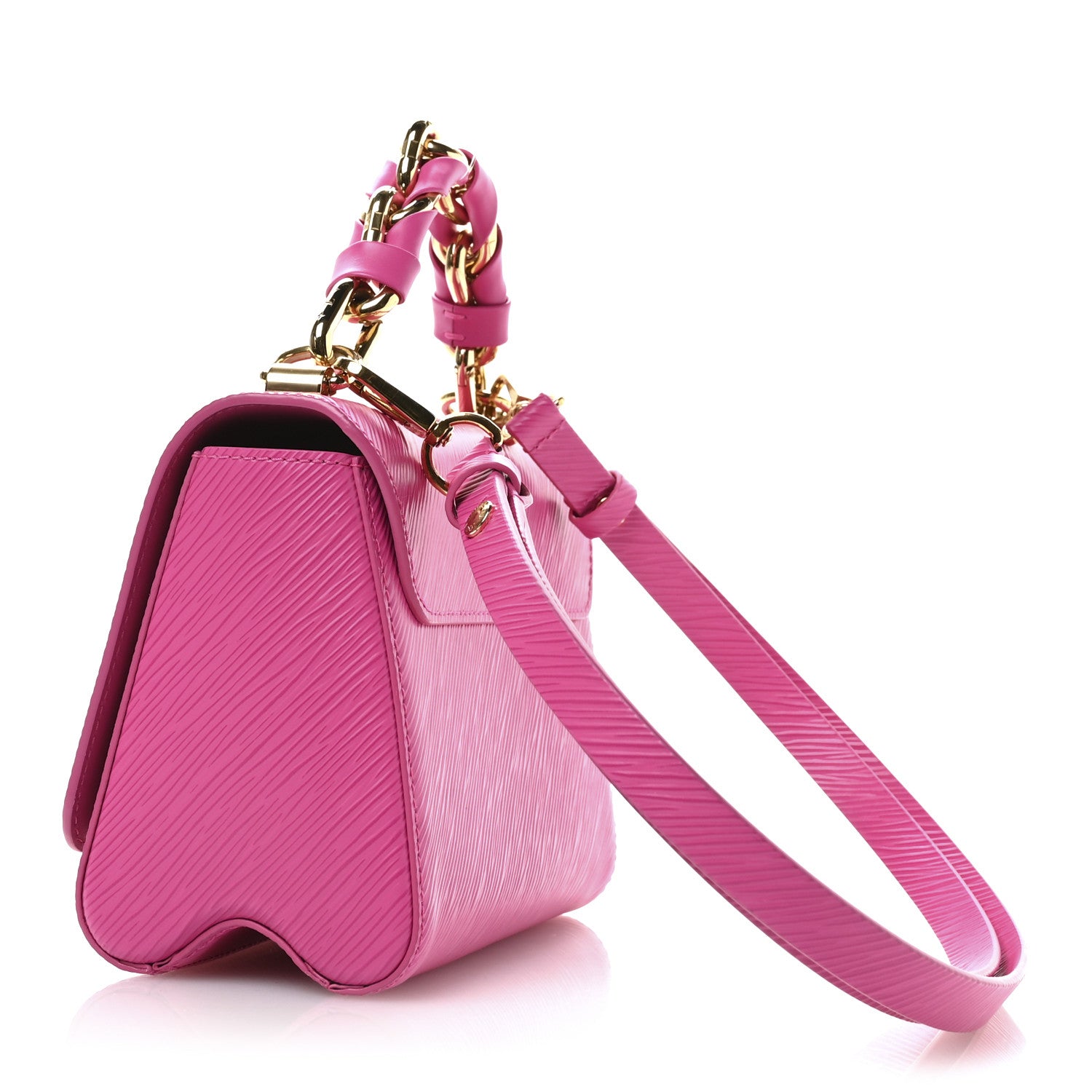 Louis Vuitton Epi Twist Braided Chain Shoulder Bag PM Rose Miami Pink 4 of 10