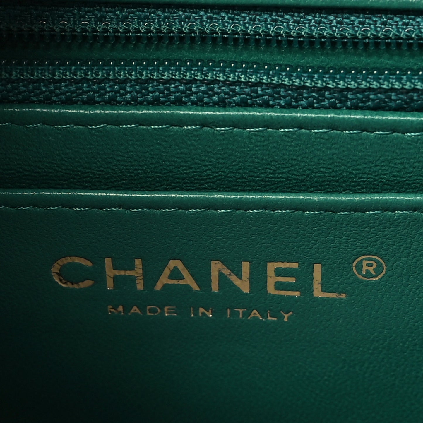 Lambskin Quilted Mini Square Flap Green