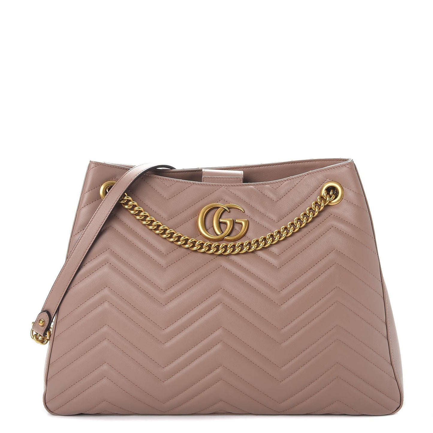Calfskin Matelasse Medium GG Marmont Shoulder Tote Bag Porcelain Rose