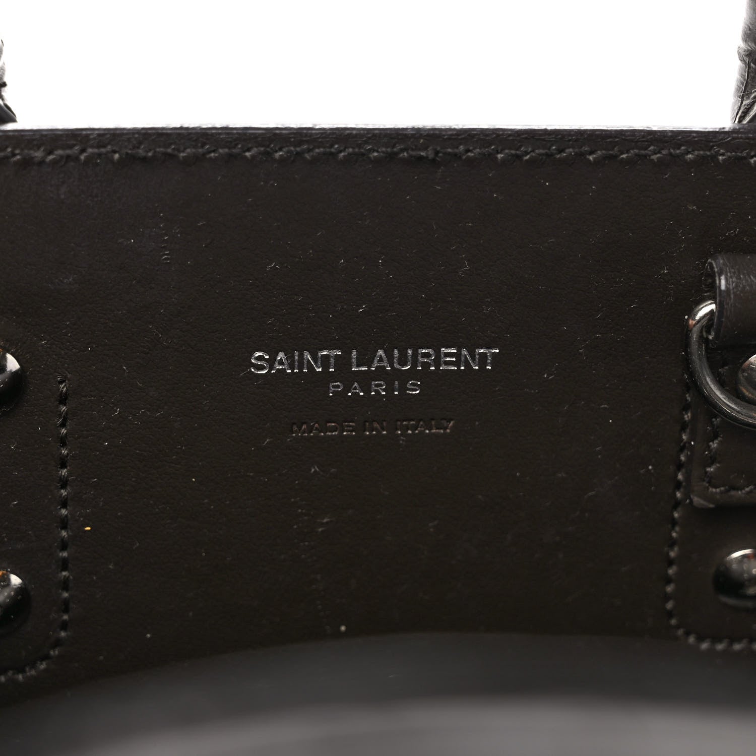 Saint Laurent Calfskin Crocodile Embossed Nano Sac De Jour Dark Brown 7 of 9