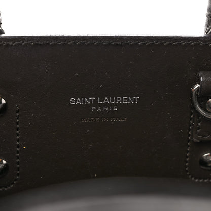 Saint Laurent Calfskin Crocodile Embossed Nano Sac De Jour Dark Brown 7 of 9