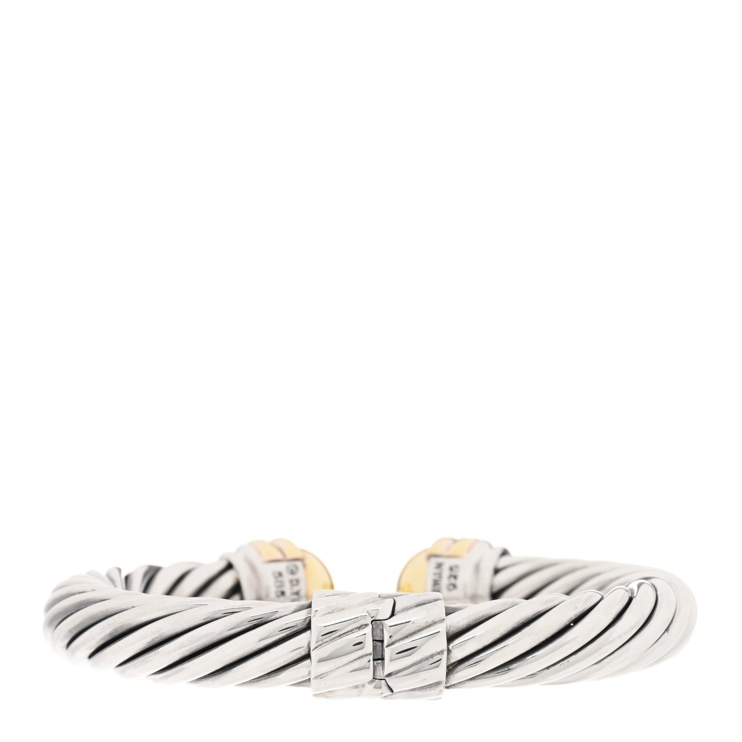 Sterling Silver 14K Yellow Gold 10mm Cable Classics Bracelet