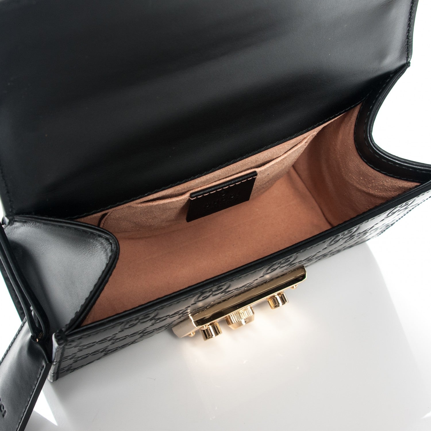 Gucci Guccissima Small Padlock Shoulder Bag Black 5 of 7