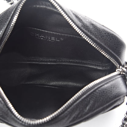 Chanel Caviar Chevron Quilted Camera Case Black 5 of 11