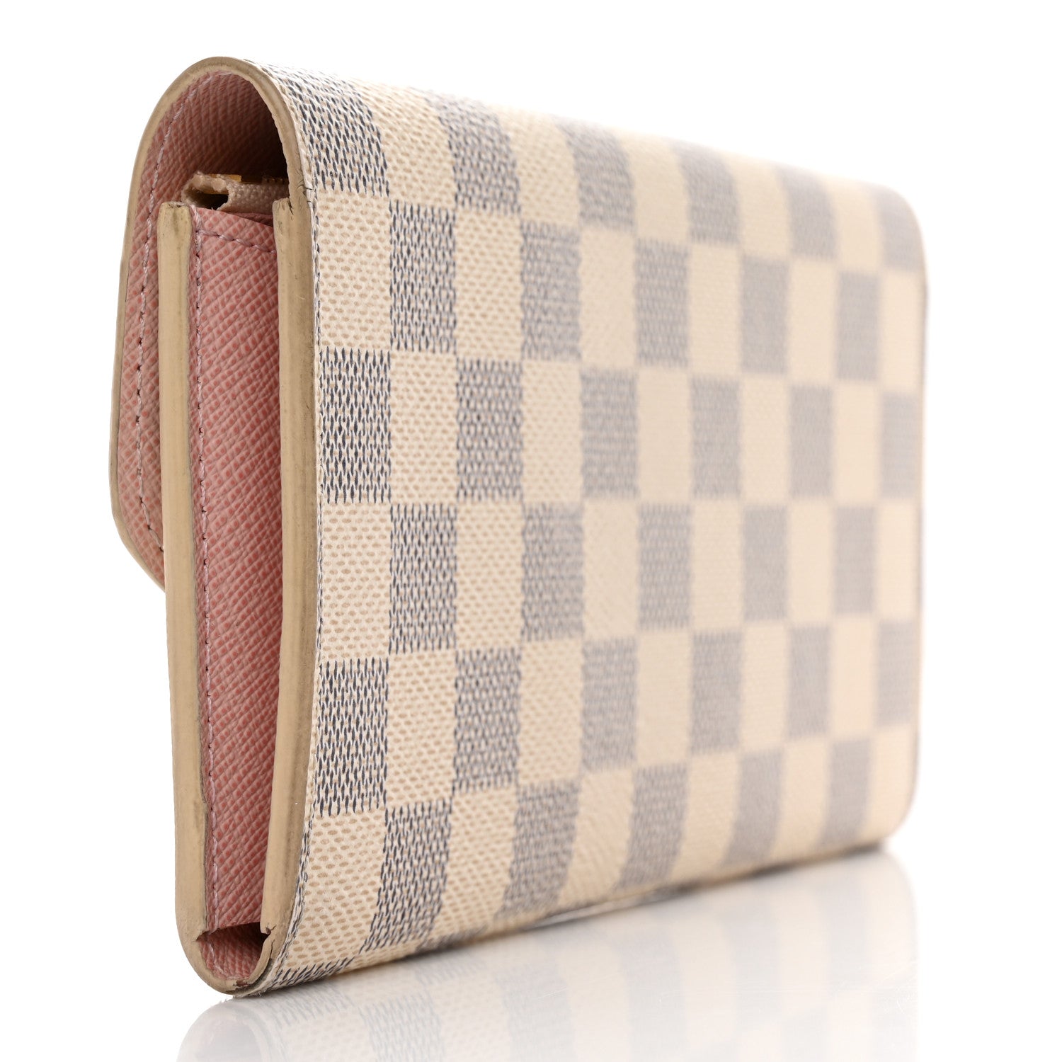 Louis Vuitton Damier Azur Emilie Wallet Rose Ballerine 3 of 8