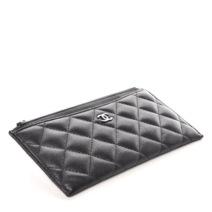 Chanel Iridescent Caviar Quilted Classic Zip Pouch Black 4 of 10