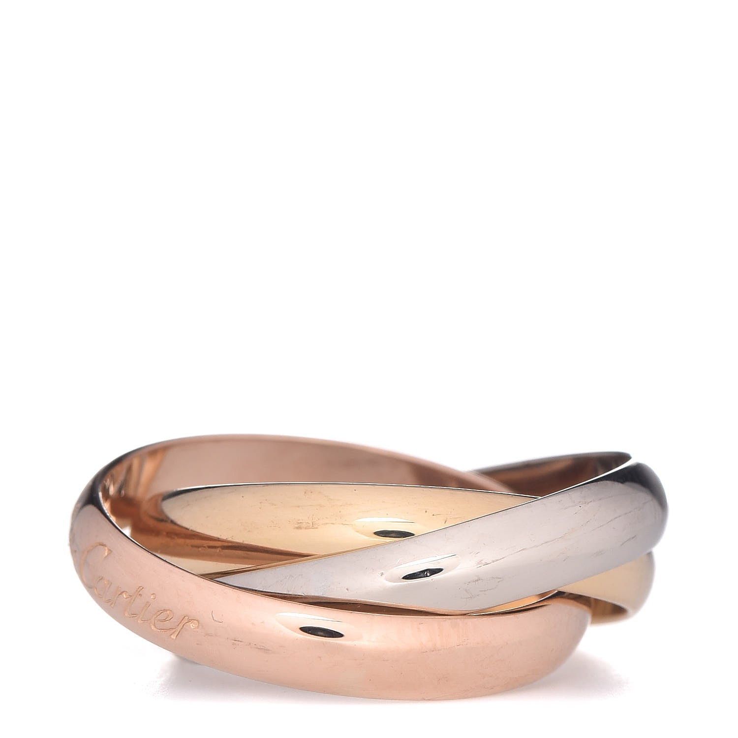 Cartier 18K Pink Yellow White Gold Classic Les Must De Trinity Ring 53 6.25 3 of 5