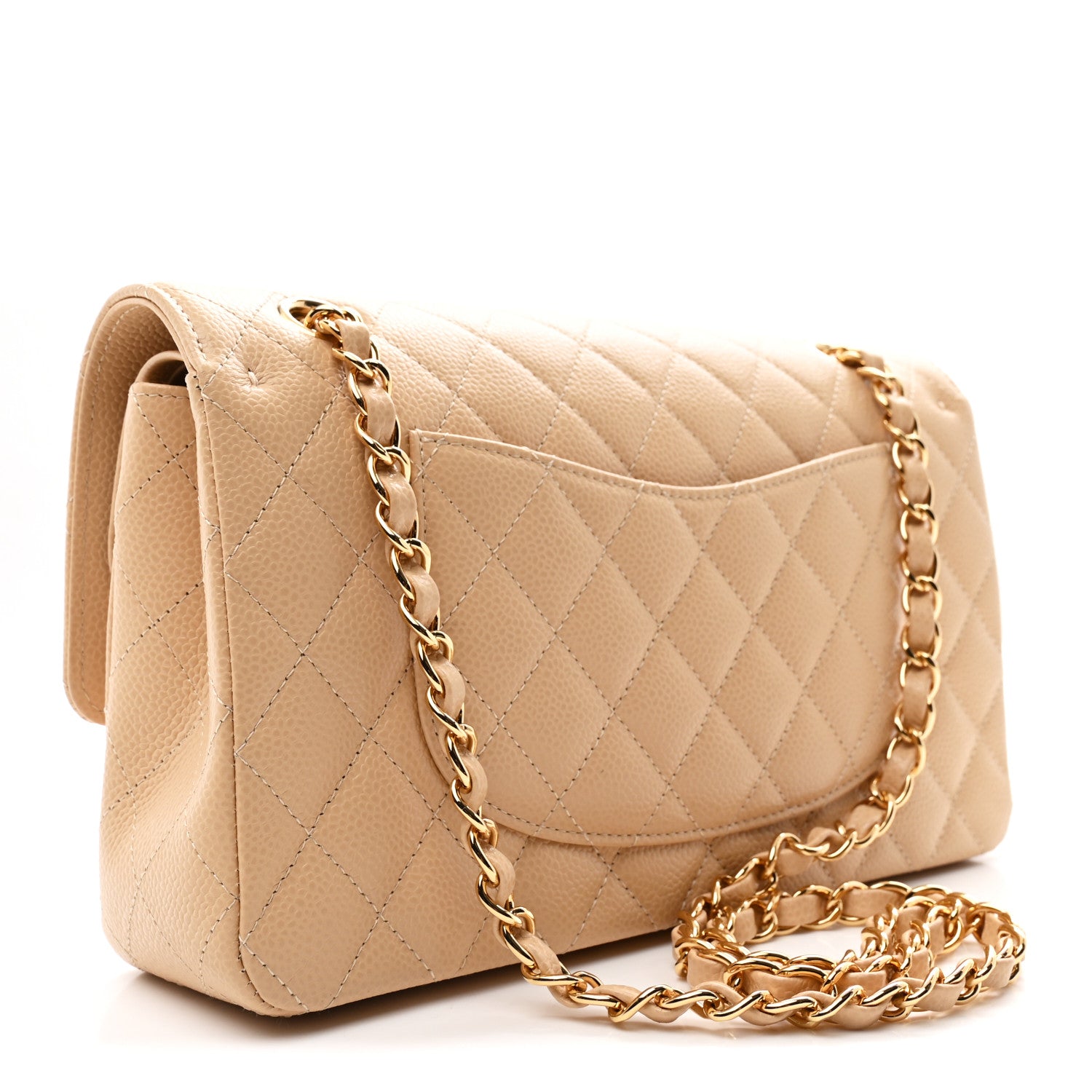 Chanel Caviar Quilted Medium Double Flap Beige 3 of 10