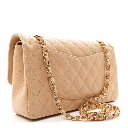Chanel Caviar Quilted Medium Double Flap Beige 3 of 10