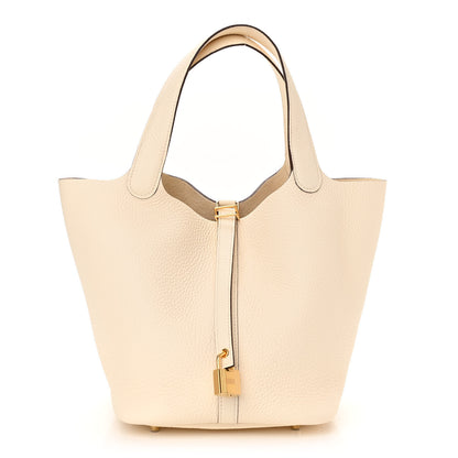Hermes Taurillon Clemence Picotin Lock 22 MM Nata 1 of 11