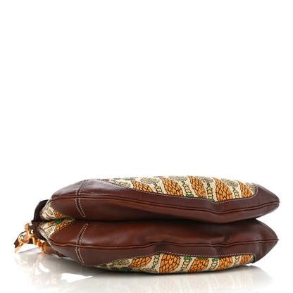 Gucci Canvas Pigna Print Peggy Bamboo Top Handle Bag Brown 4 of 12