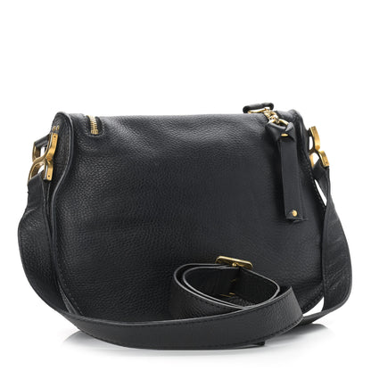 Chloe Calfskin Medium Marcie Round Zip Crossbody Bag Black 3 of 11