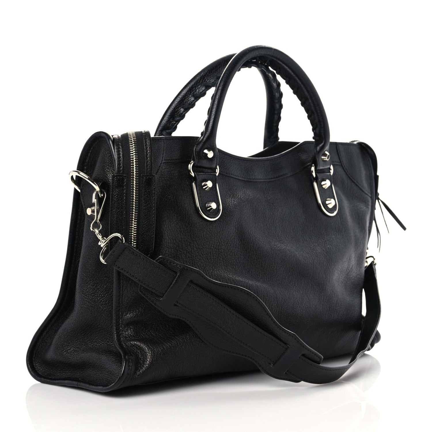 Balenciaga Chevre Silver Metallic Edge Hardware City Black 3 of 13