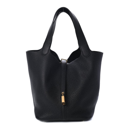 Hermes Taurillon Clemence Picotin Lock 22 MM Black 1 of 4