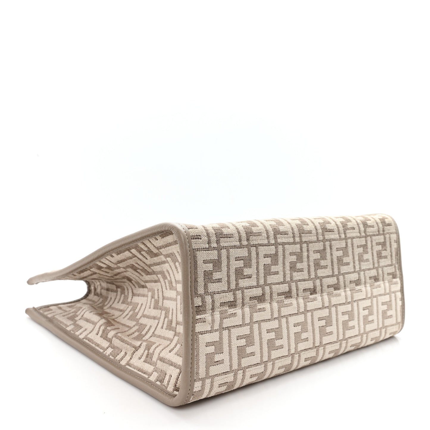 Chenille Vitello Cher FF Medium Fendi Sunshine Shopper Tote Tortora