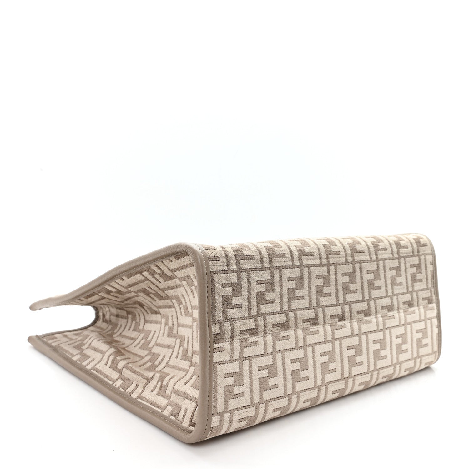 Fendi Chenille Vitello Cher FF Medium Fendi Sunshine Shopper Tote Tortora 4 of 11