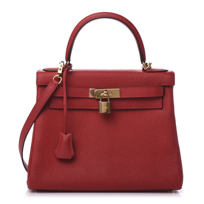Hermes Taurillon Clemence Kelly Retourne 28 Rouge Casaque 1 of 11