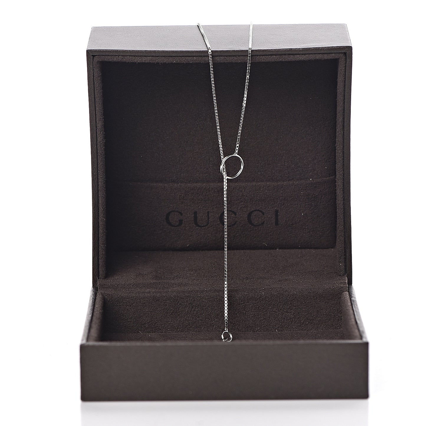 18K White Gold 20mm Lariat Necklace