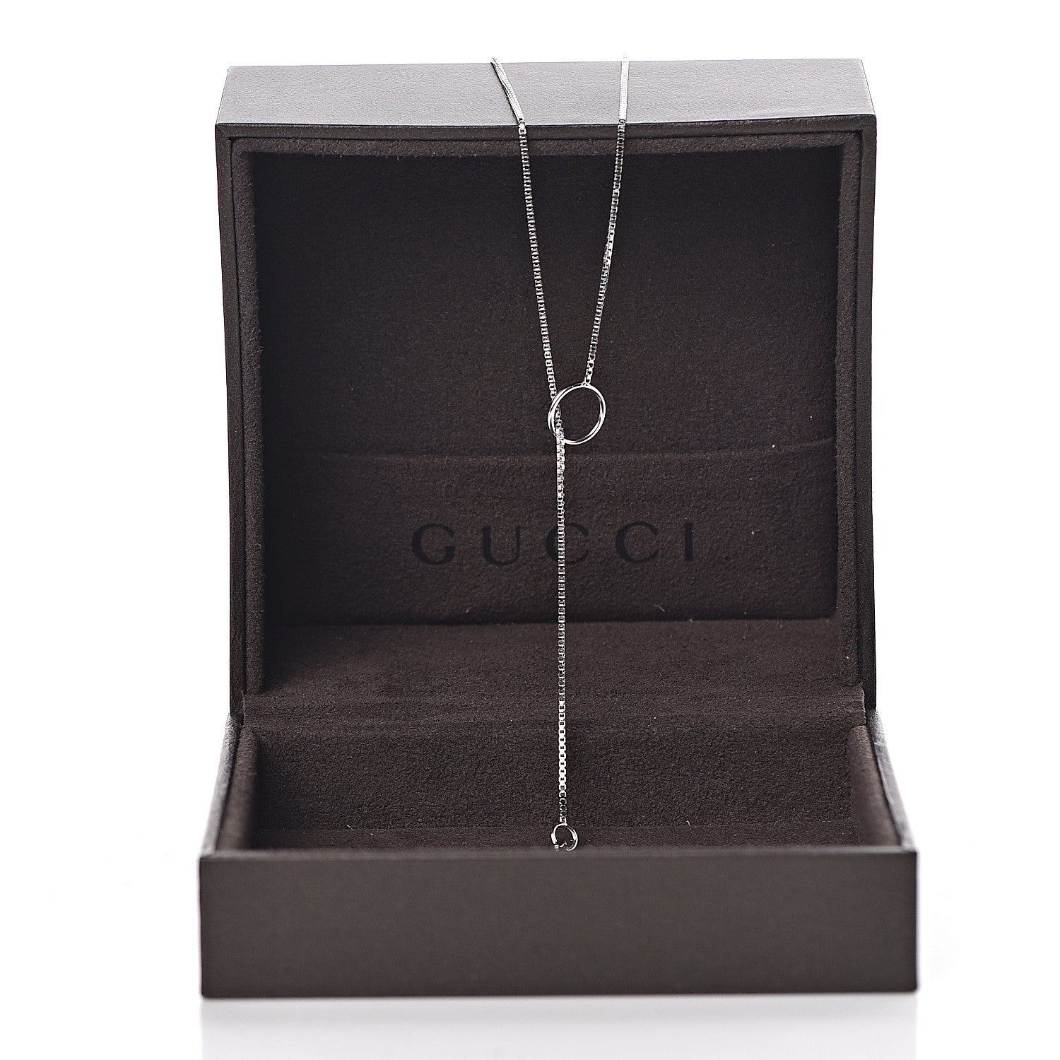 Gucci 18K White Gold 20mm Lariat Necklace 9 of 9