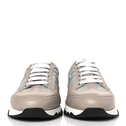 Hermes Calfskin Womens Trail Sneakers 37.5 Beige Rose Gris Brume 2 of 9