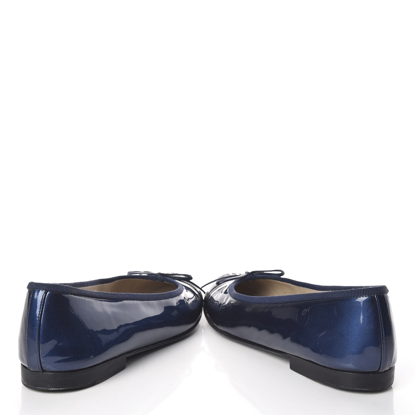 Patent Cap Toe Ballerina Flats 36.5 Blue