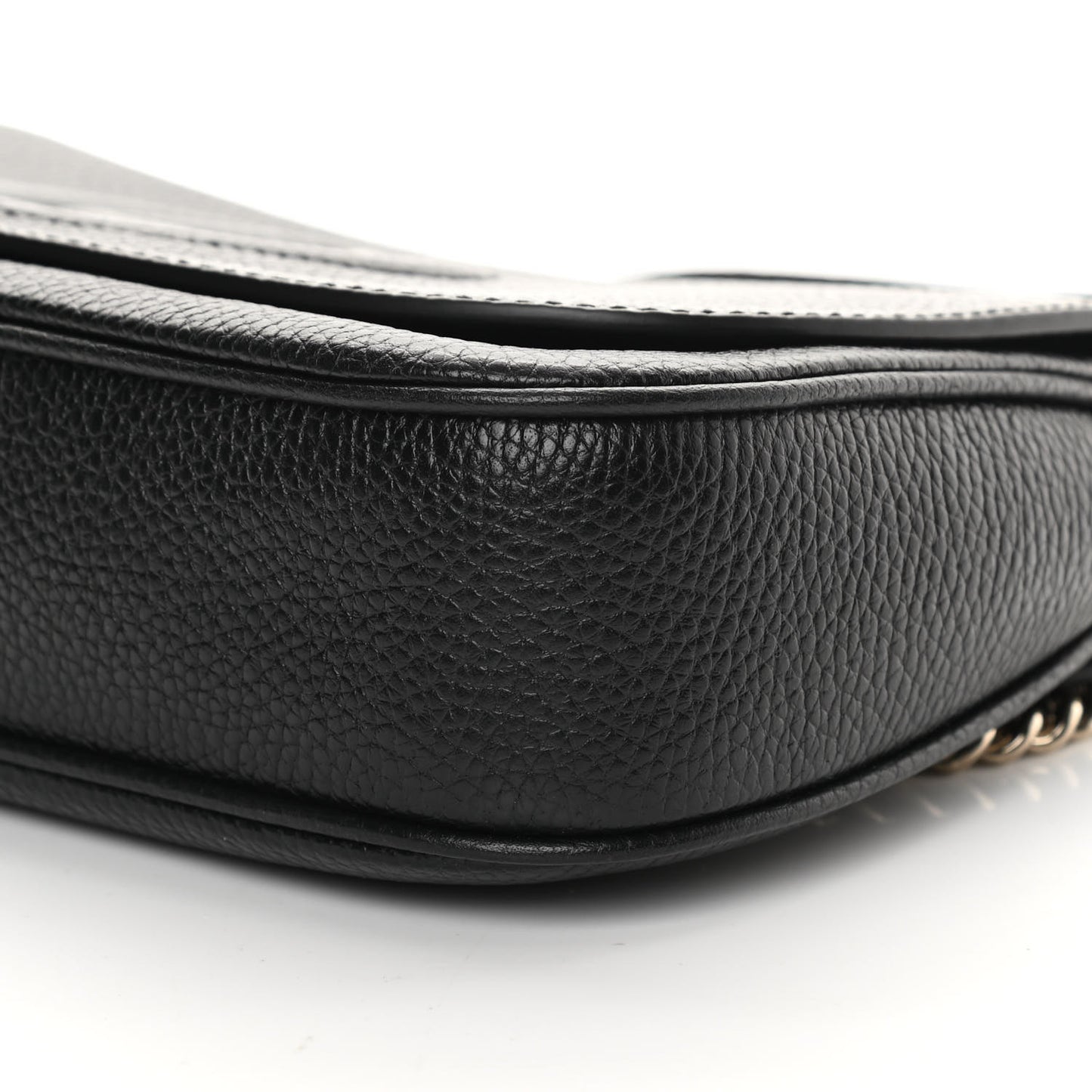 Pebbled Calfskin Medium Soho Flap Crossbody Black