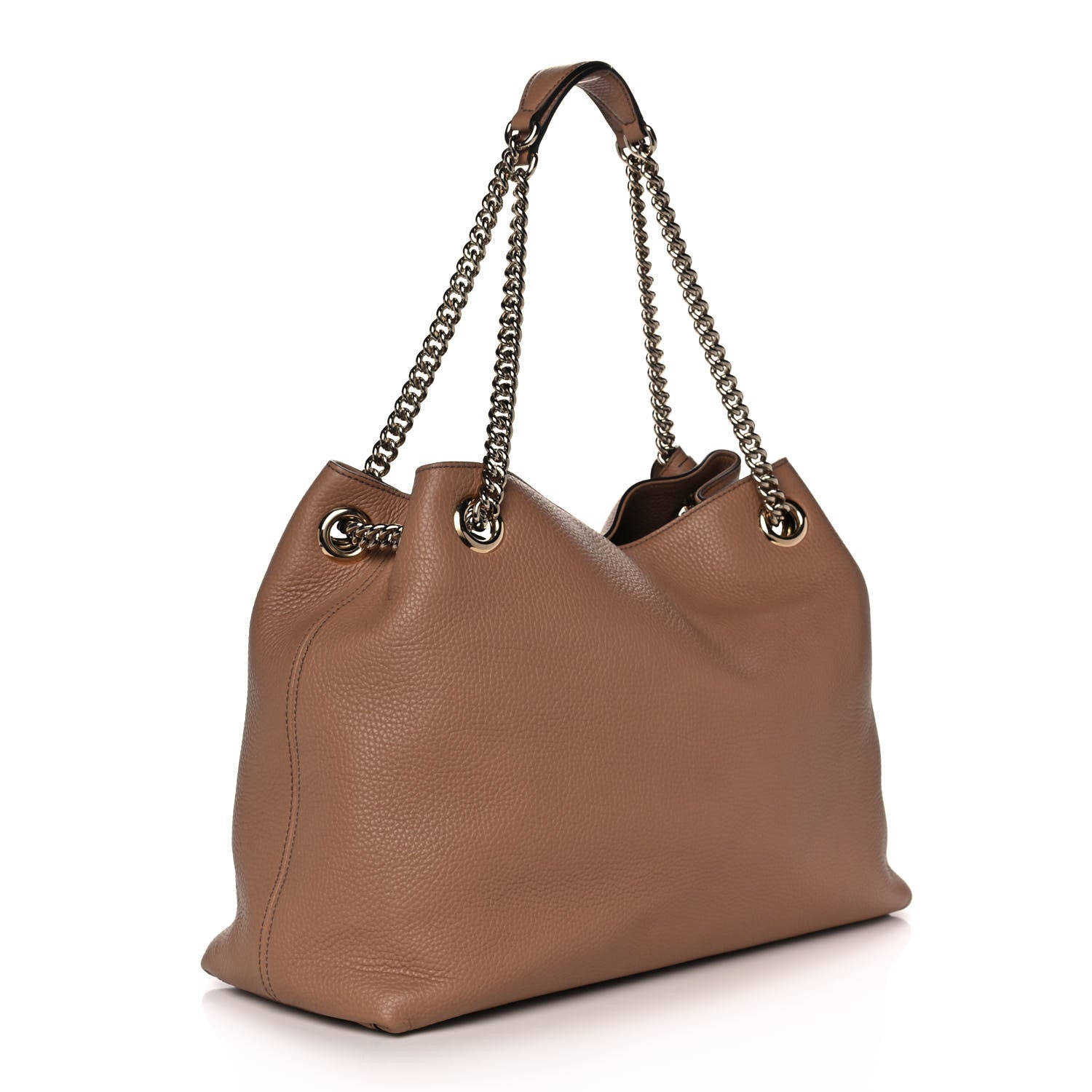 Gucci Pebbled Calfskin Medium Soho Chain Shoulder Bag Camelia 2 of 13