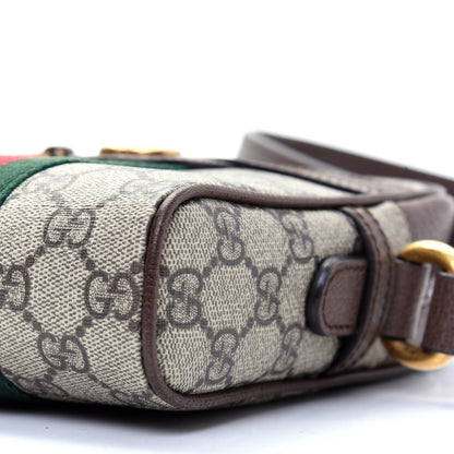 Gucci GG Supreme Monogram Web Mini Ophidia Messenger Brown 7 of 13