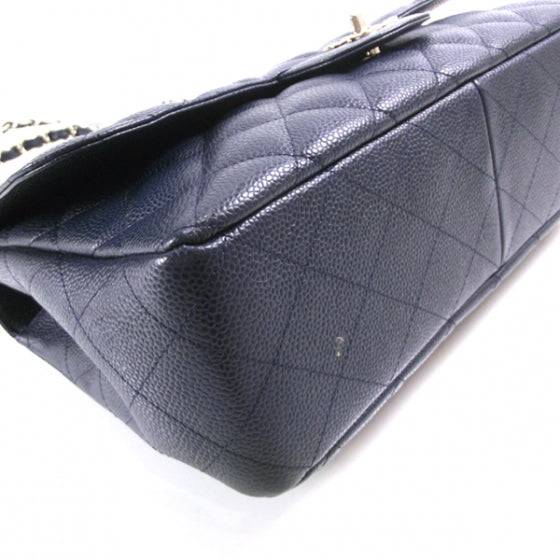 Chanel Caviar JUMBO Classic Flap Dark Navy Blue 5 of 12