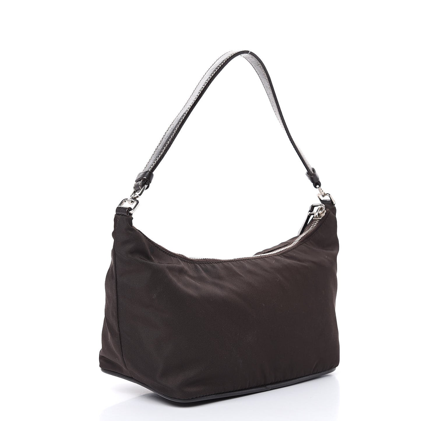 Tessuto Nylon Pochette Bag Ebano