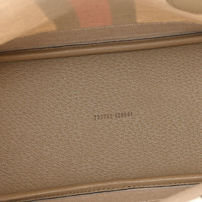 Gucci GG Supreme Monogram Textured Dollar Calfskin Web Small Ophidia Tote Beige Mystic White Oatmeal 5 of 10