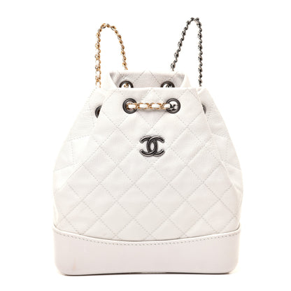 Chanel Patent Goatskin Quilted Small Gabrielle Backpack White 1 of 9