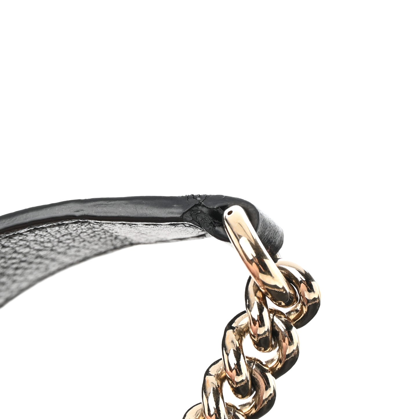 Pebbled Calfskin Large Soho Chain Shoulder Bag Black