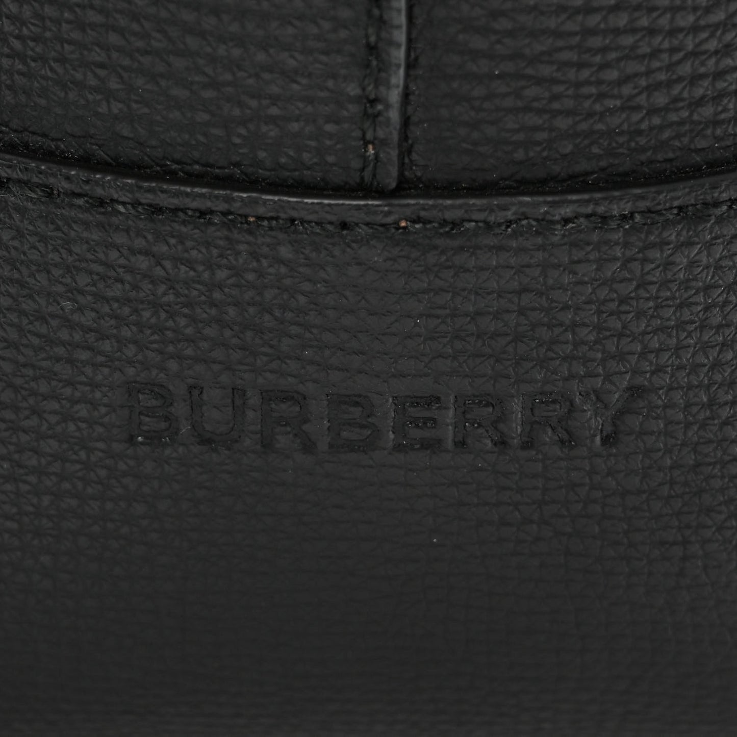 Calfskin TB Motif Embossed Tote Black