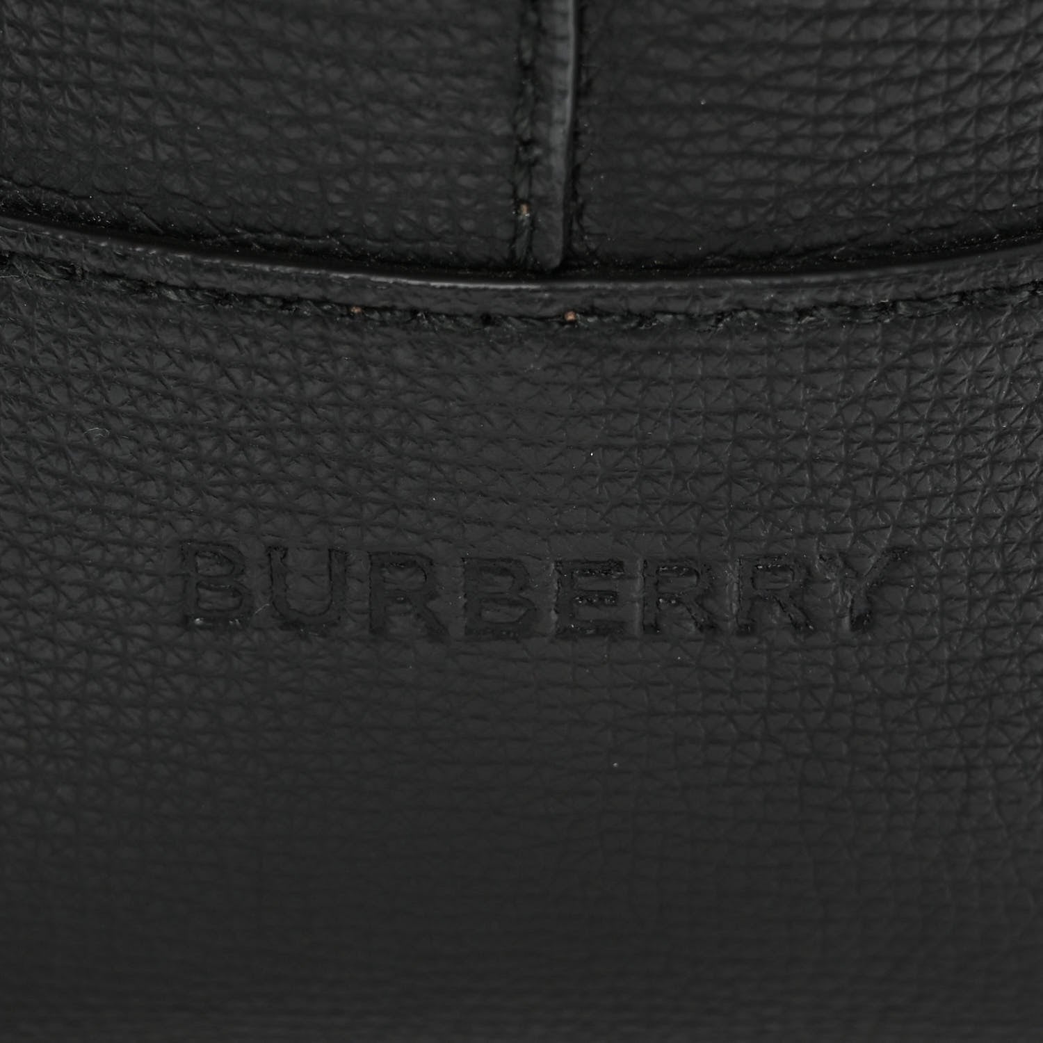 Burberry Calfskin TB Motif Embossed Tote Black 10 of 11